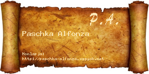 Paschka Alfonza névjegykártya